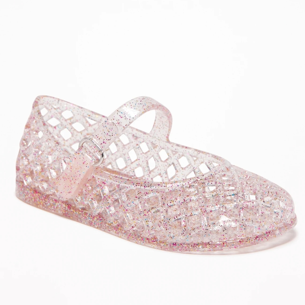 Old Navy Basket-Weave Glitter Jelly Ballet Flats - Picture 1 of 5